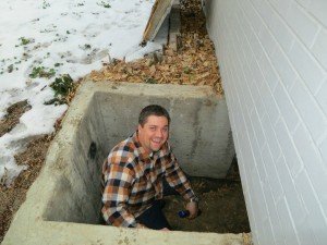 man in crawl space
