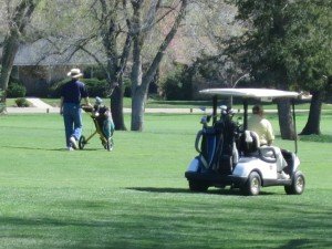 two golfers at Sunset Golf Course