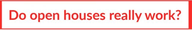 banner reading do open houses really work in orange with a rectangle around the question