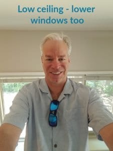 selfie bob gordon with wording low ceiling and low windows bob is six four and the windows only come up to his shoulders