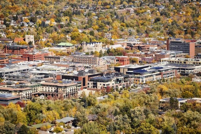 view of downtown and homes In colorado boulder